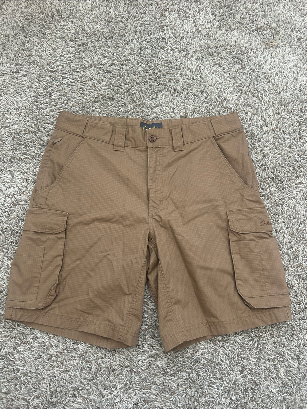 New Cabela's Men’s Tan Cargo 9” Shorts Heavy Duty Utility Size 36